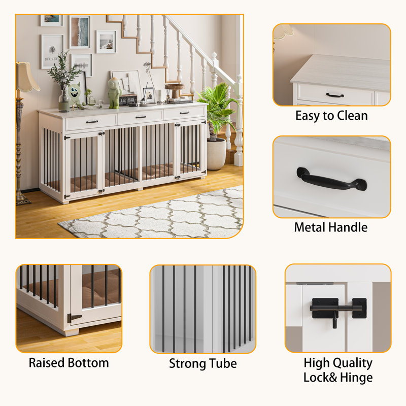 Tucker Murphy Pet™ Three Drawer Two Door Dog Crate With Divider